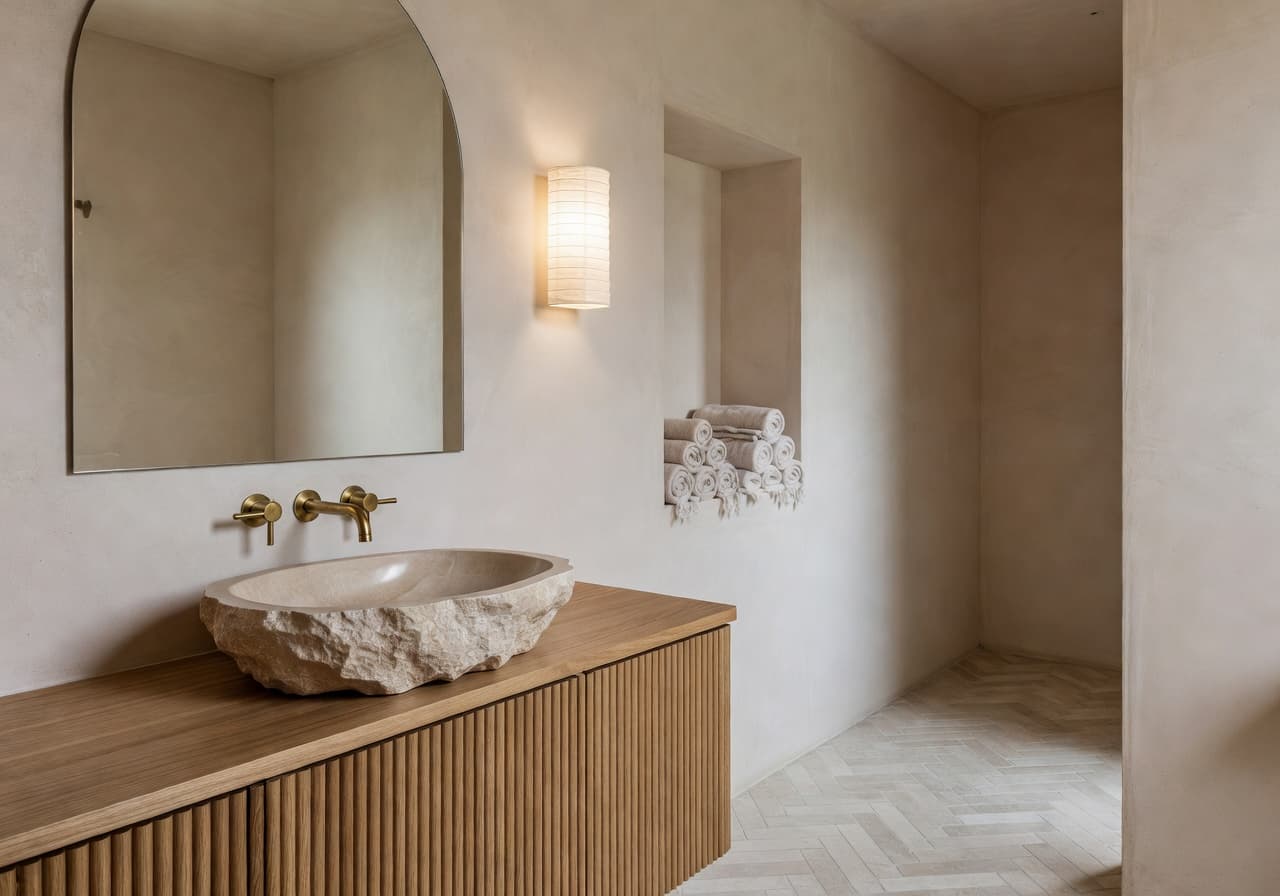 AI bathroom remodel — Bathroom update — after AI redesign with DecorAI