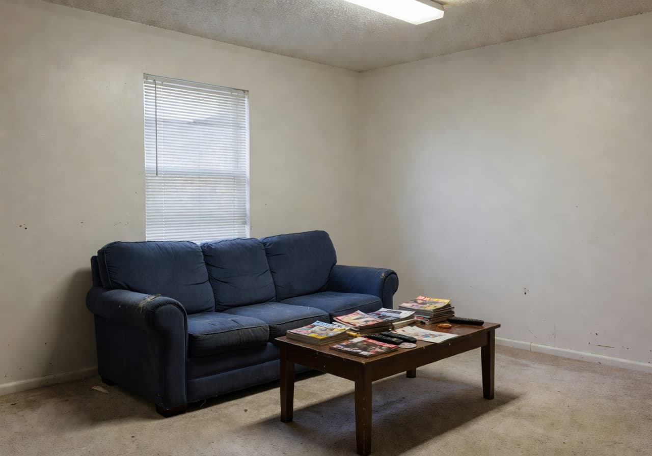 AI living room design — Living room makeover — before AI redesign