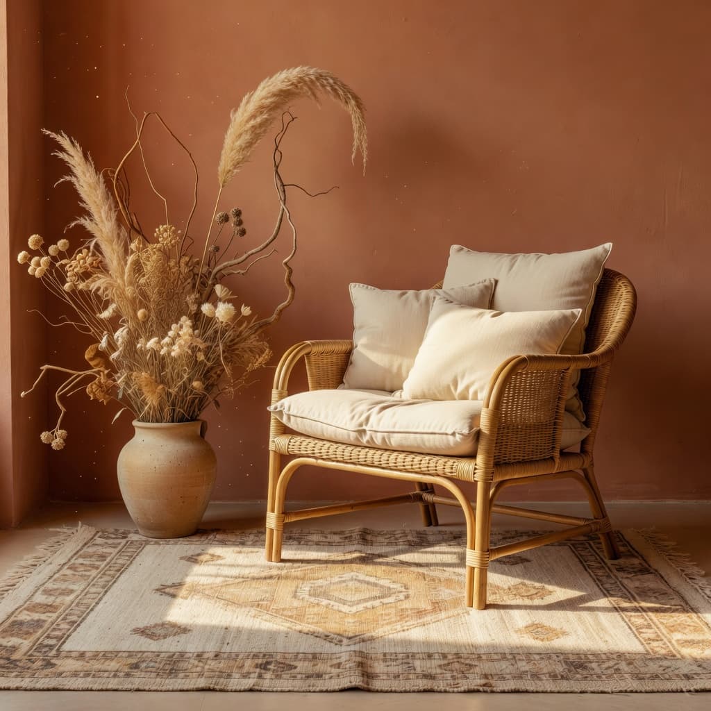 Boho interior style interior design style example generated by DecorAI